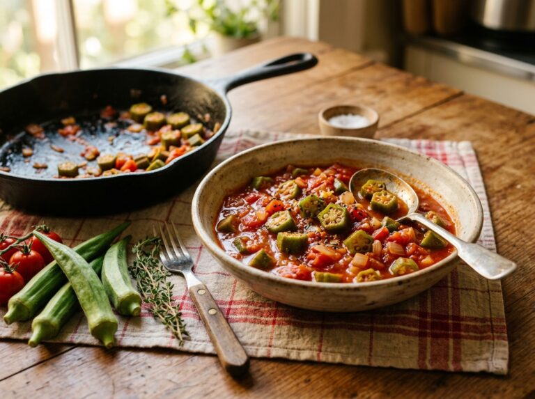Stewed okra and tomatoes